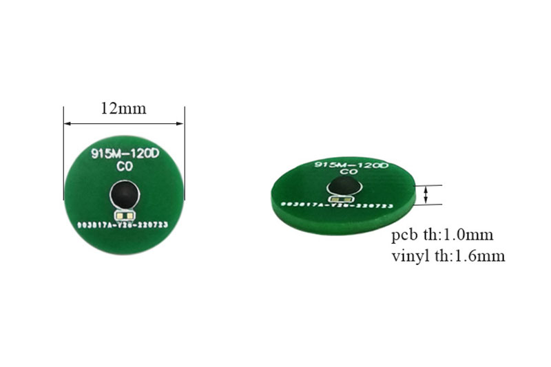 12mm højtemperaturbestandigt UHF-mærke PCB-materiale RFID tagprotokol ISO/IEC18000-6